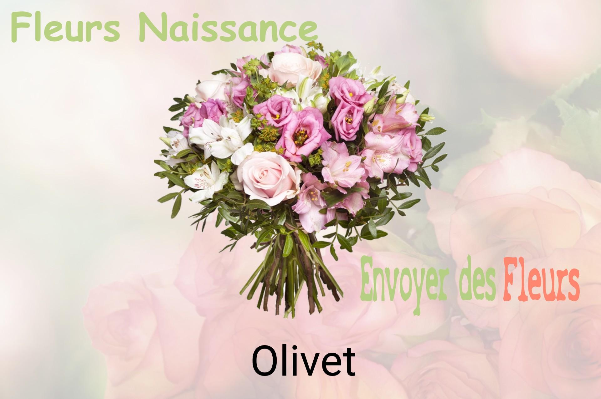 Bouquet de fleurs de naissance livré à Olivet