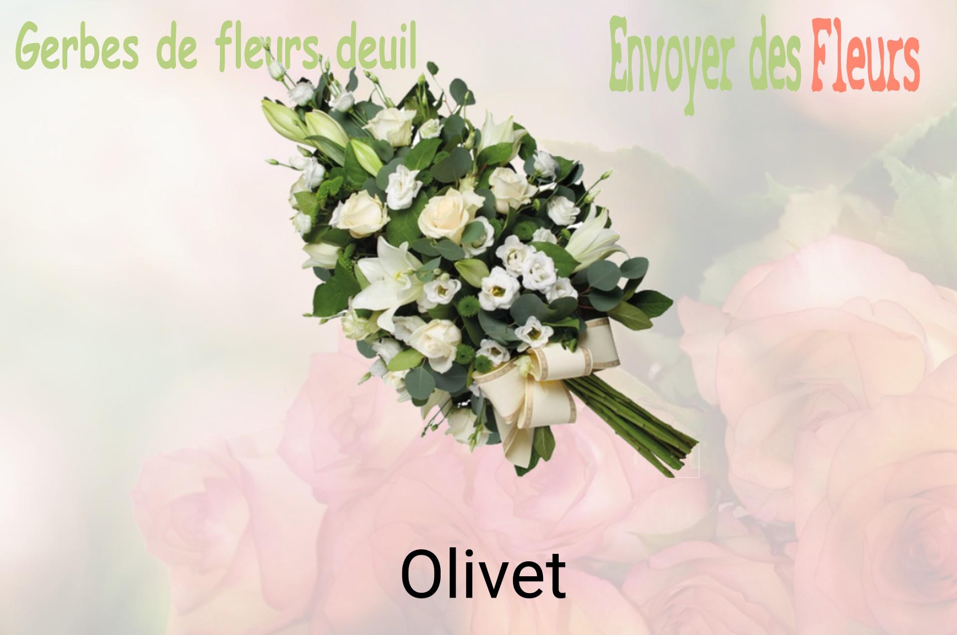 Gerbe de fleurs de deuil livrée à Olivet